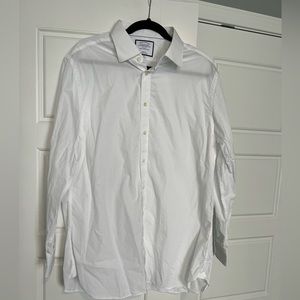 Semi-Spread Collar Egyptian Cotton Poplin Shirt - White
